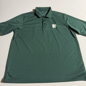 Antigua Polo Shirt Notre Dame Logo Mens Large Green Golf